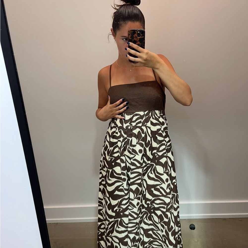 Abercrombie & Fitch Brown and Cream Maxi Dress - Picture 4 of 4